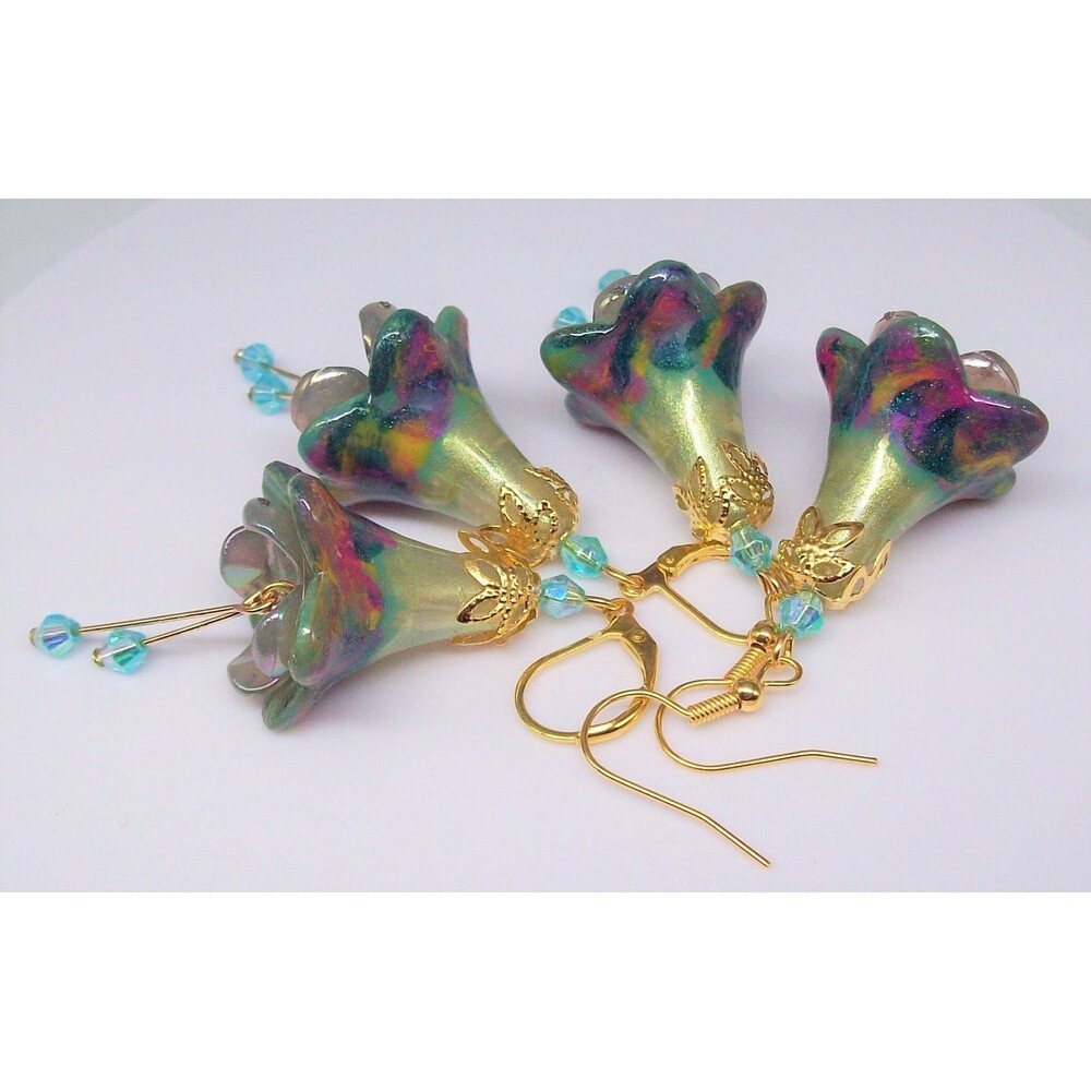 Spring flower earrings dangle Hippie earrings Flower gifts for her